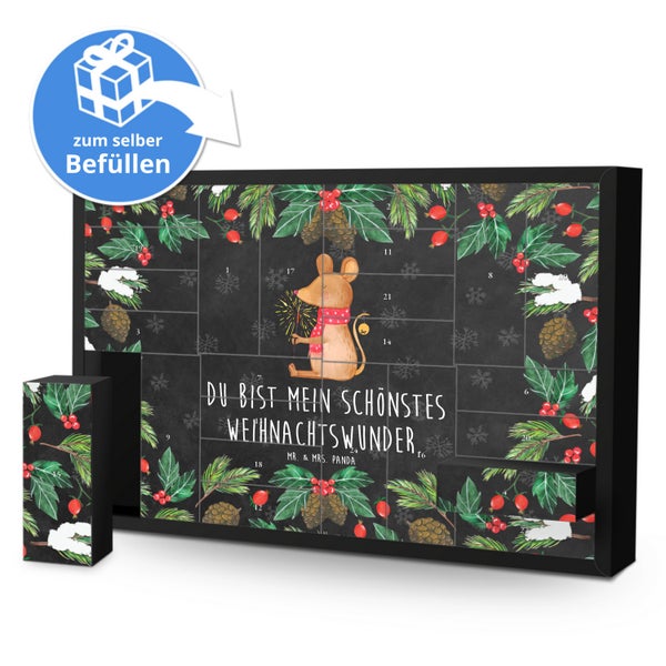 Mr. & Mrs. Panda Befüllbarer Adventskalender Maus Weihnachten - Schwarz