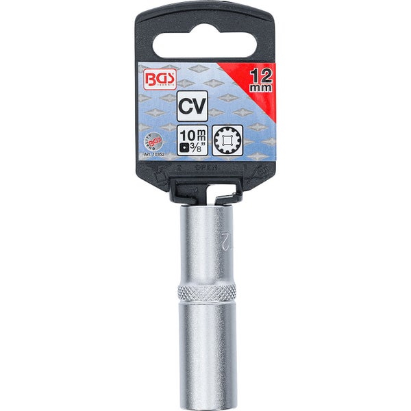 BGS Steckschlüssel-Einsatz Gear Lock tief Antrieb Innenvierkant 10 mm (3/8) SW 12 mm - 10352