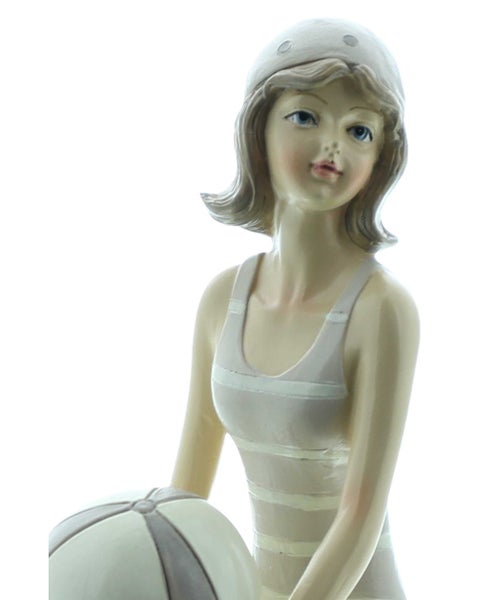 FRANK FLECHTWAREN | Figur Stranddame, 9 x 5 x 13 cm, POLYRESIN