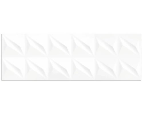 Weiße Wandfliese mit dreidimensionalem geometrischen Muster