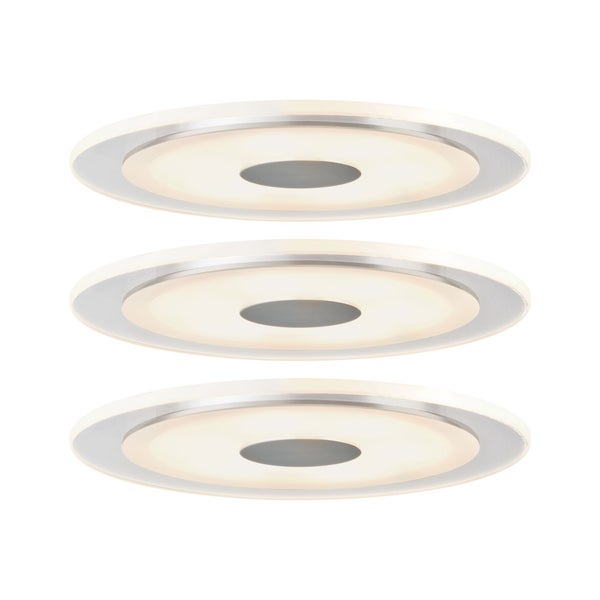 Premium LED Einbauleuchte Whirl Basisset rund 150mm 3x6W 3x450lm 230V dimmbar 3000K Alu gedreht, Satin
