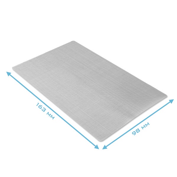 Filtermatte mit den Maßen 163 mm x 98 mm.