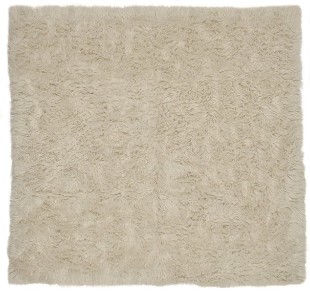 Flokati-Teppich Luxus Flokati 2500 Wollweiß 125x125 cm