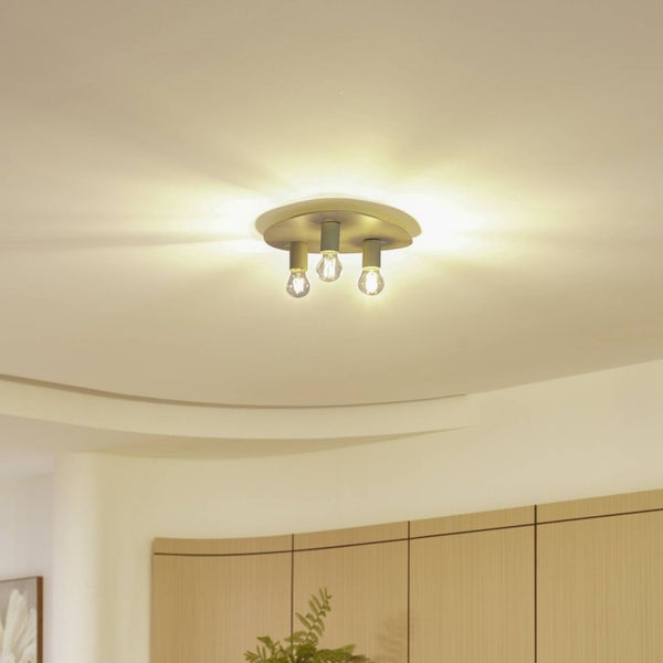 Lindby Deckenlampe Tommen (Modern) in Creme aus Metall (3 flammig, E27) - Deckenleuchte Lampe Wohnzimmerleuchte