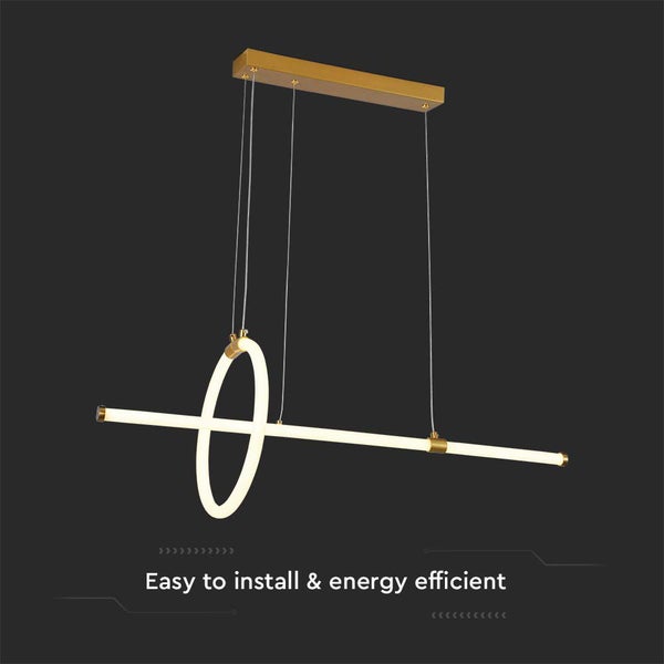 Moderne LED-Hängeleuchte mit kreisförmigem und linearem Designelement