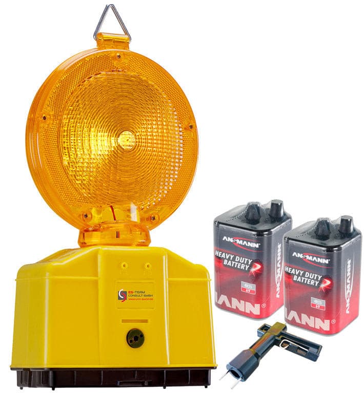 UvV Baustellenleuchte LED Warnleuchte gelb Lampenschlüssel mit