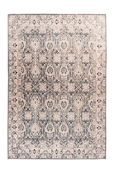 Kurzflor Teppich Rhombique Beige Vintage-Design, Used-Look, Orientalisch 200 x 290 cm