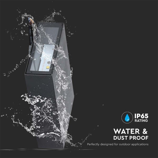 Schwarze Außenleuchte mit Schutzart IP65 (wasser- und staubdicht)