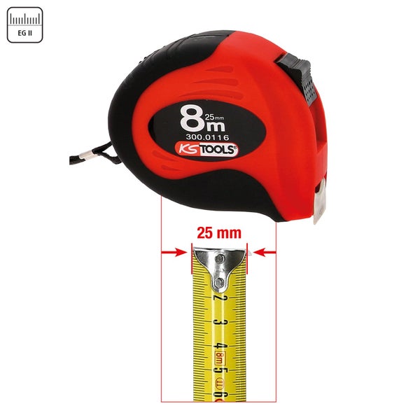 Bandmaß von KS Tools, 8 Meter Länge