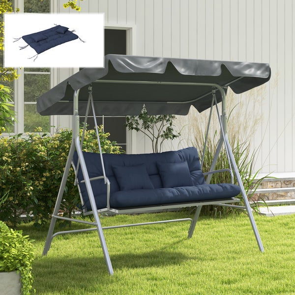 Garten Hollywoodschaukel mit Polsterauflage und Sonnendach im Garten