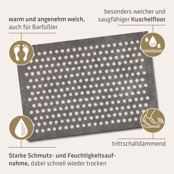 Akzente Feel Badematte mit Motiv in Braun Fußmatte 50 x 70 cm, rutschfest, saugfähig