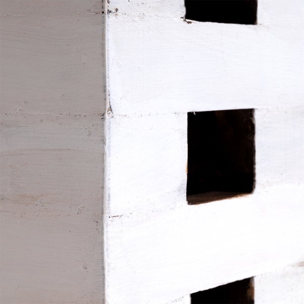 Hocker BRICK 48 Mahagoni Massivholz 06 weiß-landhaus
