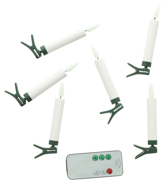 FRANK FLECHTWAREN | LED-Kerze Christbaum, 7tlg., H: 10 cm, KUNSTSTOFF