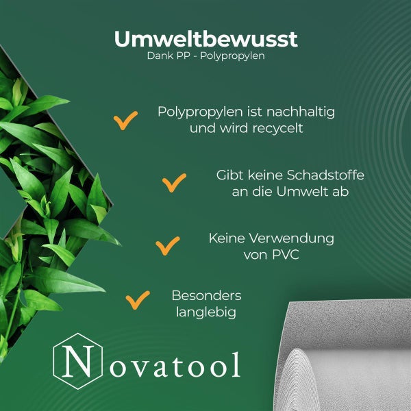 Novatool PREMIUM PP 260m Zaunsichtschutzrollen Fenster Grau für Doppelstabmattenzaun für 100 Reihen Sichtschutzstreifen Zaun Gittermattenzaun Sichtschutzstreifen langlebig & witterungsbeständig