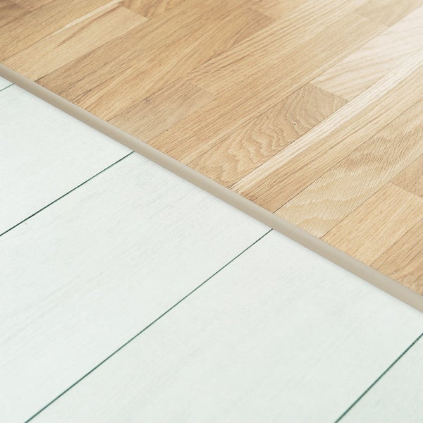 FLOORDIREKT Übergangsprofil - Übergang zwischen Bodenbelägen - Breite: 30 mm - Edelstahl-matt - Selbstklebend - 100 cm