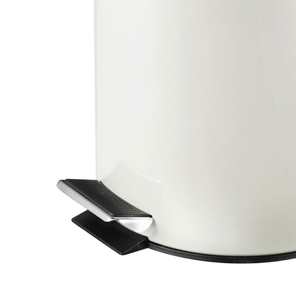 PROREGAL Runder Tretabfallsammler Mit Herausnehmbaren Kunststoff Inneneimer 3 Liter HxBxT 27 x 19,5 x 17 cm Weiß