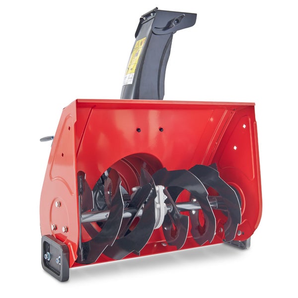 Schneefräsen Vorsatzgerät für Gartenmaschinen mit rotierender Schnecke und Auswurfschacht