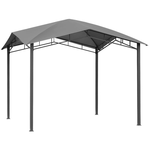 Outsunny Pavillon, Gartenpavillon, 3 x 3 m, Metall + Polyester, Grau