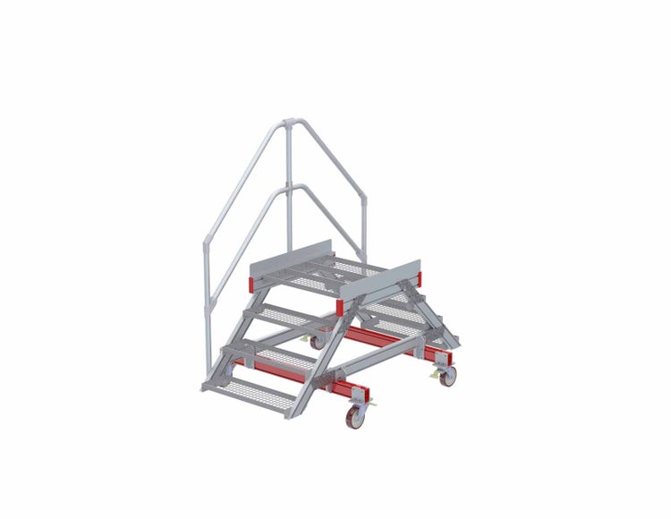 Rollbare Treppe mit Geländer für den flexiblen Einsatz