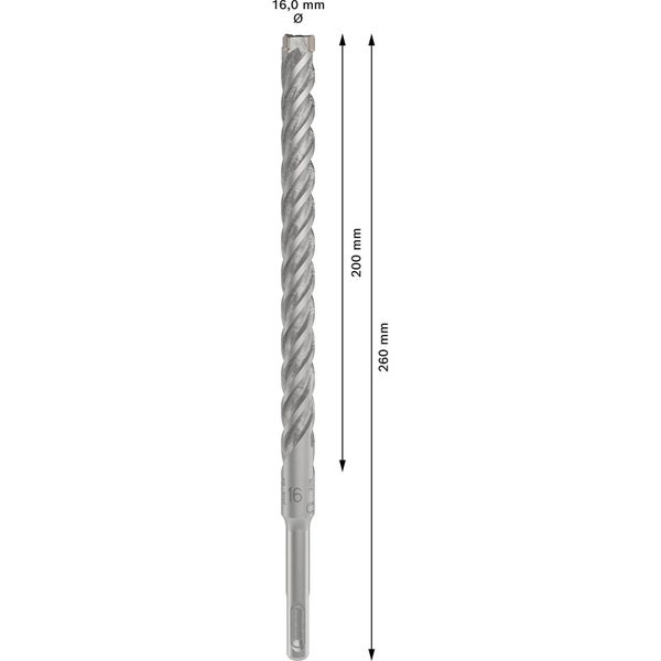 Bohrer mit 16 Millimeter Durchmesser und 260 Millimeter Länge