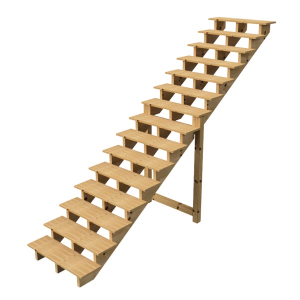 Holztreppe mit 14 Stufen
