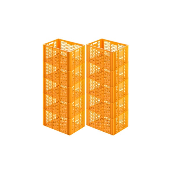 PROREGAL Eurobehälter Bäcker- und Konditorenkasten HxBxT 34,9 x 40 x 60 70 Liter Gelb-Orange Brötchenkiste Sstapelbare Bäckerkiste