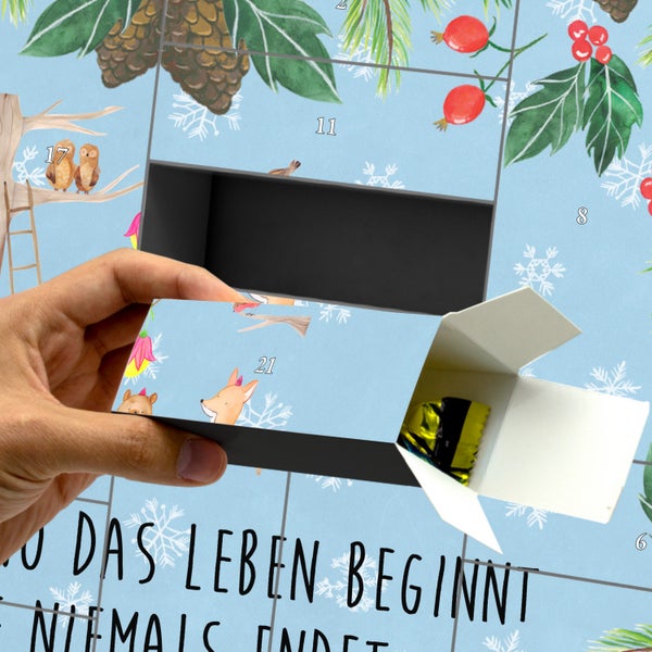 Mr. & Mrs. Panda Befüllbarer Adventskalender Waldtiere Picknick - Blau Pastell