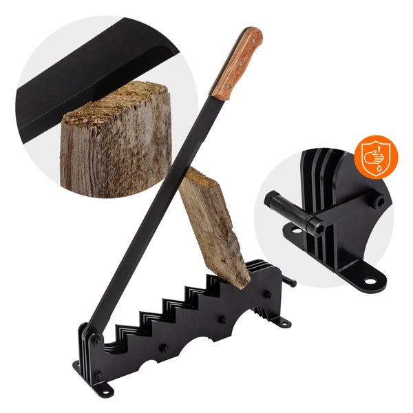 ECD Germany Holzspalter Spanmesser, Brennholzspalter manuell aus stabilem Gusseisen, robuster Kaminholzspalter mit 41cm Klinge, Anzündholz Spalter zur Wandmontage, Kraftspalter für höchste Sicherheit