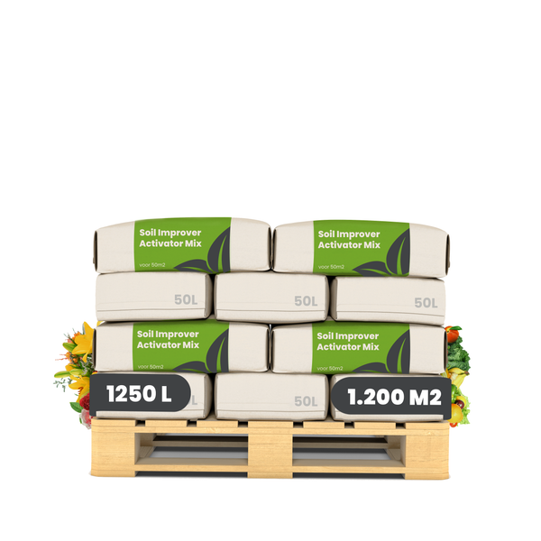 Palette mit Säcken Bodenverbesserer Aktivator Mix, 50 Liter Säcke