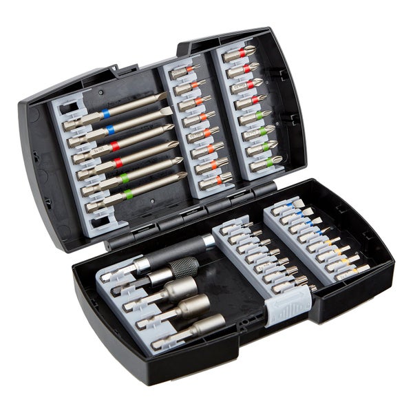 Bitset in geöffnetem schwarzen Kunststoffkoffer