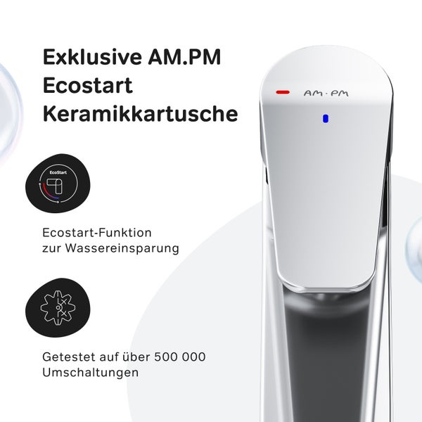 AM.PM Ecostart Keramikkartusche für Wasserarmaturen mit wassersparender Ecostart Funktion und Langlebigkeit von über 500 000 Zyklen getestet.