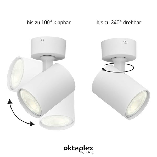 Bora Deckenstrahler LED GU10 warmweiss 450lm 2,5W schwenkbar 1-flammig weiß Lampe Wohnlicht Spotbalken Schlafzimmerlicht Deckenleuchte