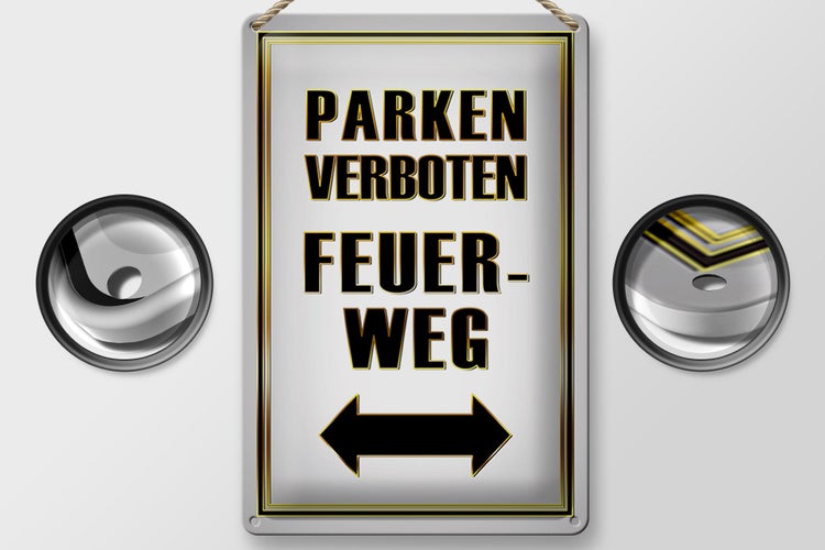 Blechschild Hinweis 20x30cm Parken verboten Feuerweg