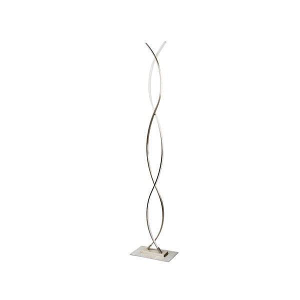 Lindby LED Stehlampe Metall mit Fußschalter, geschwungene Stehleuchte 138 cm Standleuchte Wohnzimmer Esszimmer Schlafzimmer Flur Dekolampe Standlampe