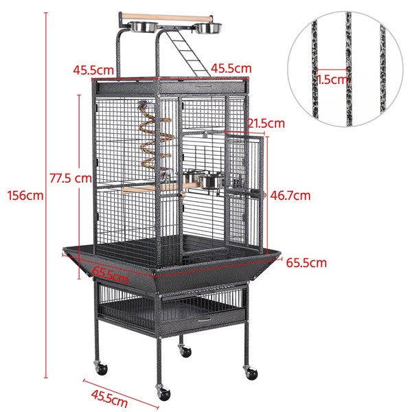 Yaheetech großer Vogelkäfig , Schwarz