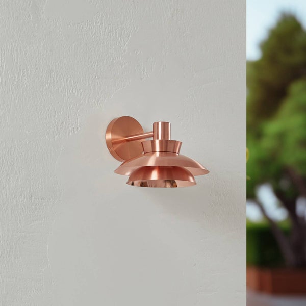 Lucande Wandleuchte außen Thais (spritzwassergeschützt (Modern) in Kupfer aus Edelstahl (1 flammig, E14) - Außenwandleuchten Wandlampe Led Außenlampe Outdoor für Außenwand/Hauswand Haus