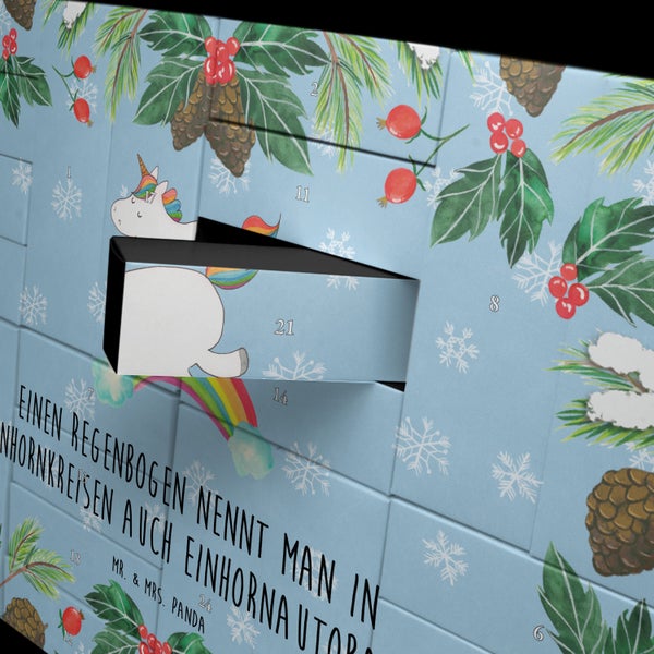 Mr. & Mrs. Panda Befüllbarer Adventskalender Einhorn Regenbogen - Blau Pastell