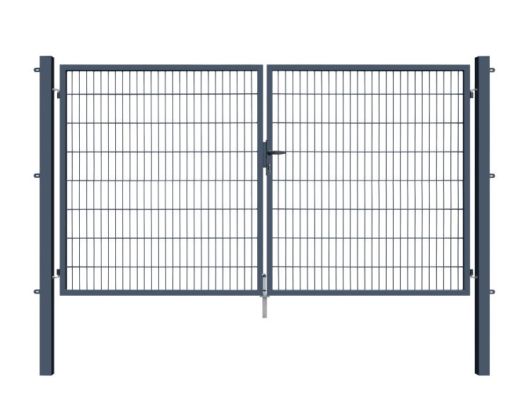 Doppeltor aus Metall für den Gartenzaun