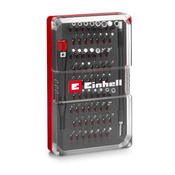 Original Einhell 66-tlg. Präzisions- und Elektronik-Reparatur-Set (mit Präzisionsbits, Präzisionsstecknüssen, Schraubendreher-Bithalter, flexibler 150-mm-Verlängerung, Adapter)