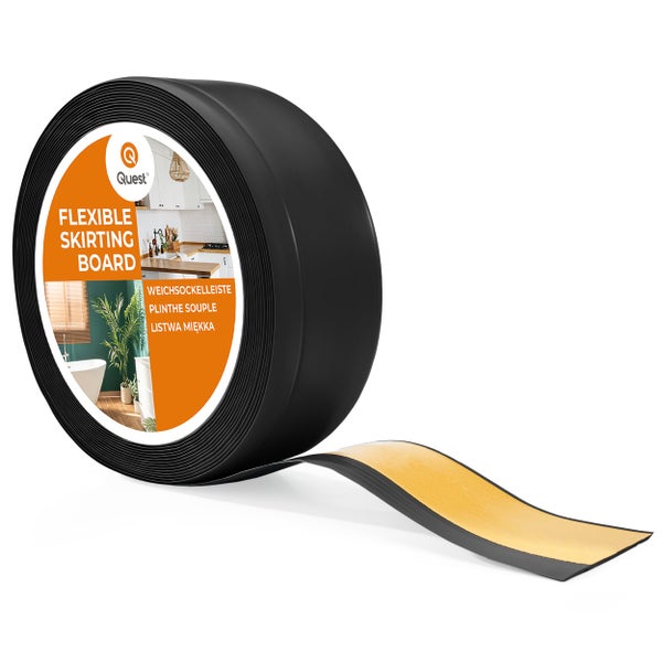 Rolle mit selbstklebender, flexibler Weichsockelleiste von Quest Logo