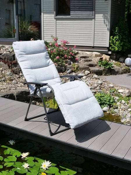 Sungörl Relaxliege Garda XL Hellgrau Bequemer Gartensessel für Terrasse Balkon Outdoor