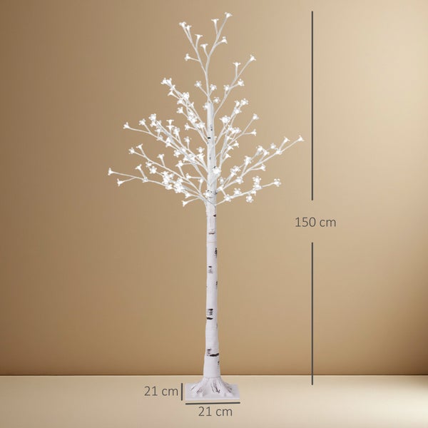 Dekorativer beleuchteter Birkenbaum, 150 cm hoch, für den Innenbereich