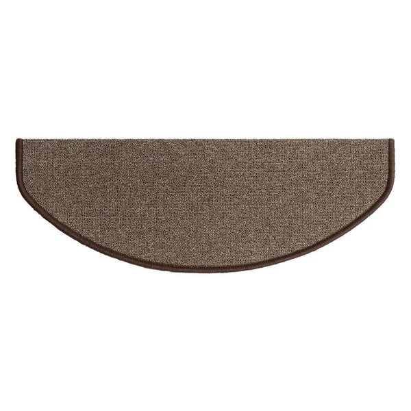 FLOORDIREKT Stufenmatte London - mit Umkettelung - Hellbraun - Halbrund - 23,5 x 65 cm