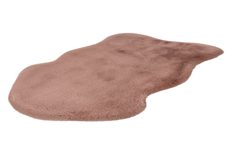 Kunstfell Teppich in organischer Form mit weicher Oberfläche für den Wohnbereich