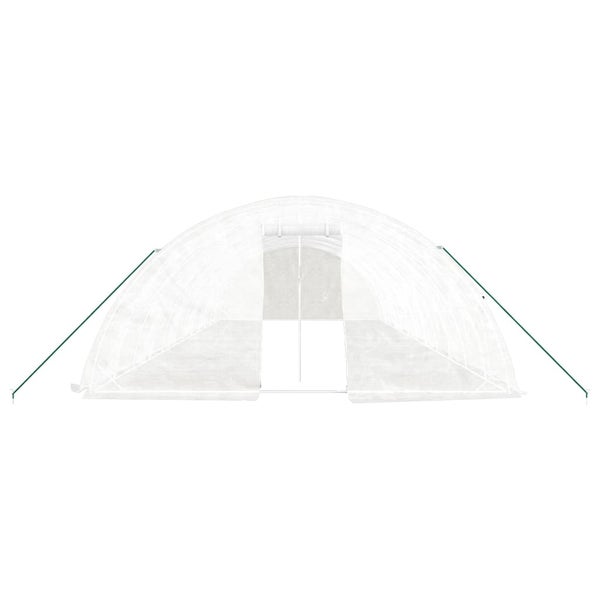 Gewächshaus mit Stahlrahmen Weiß 60 m² 12x5x2,3 m