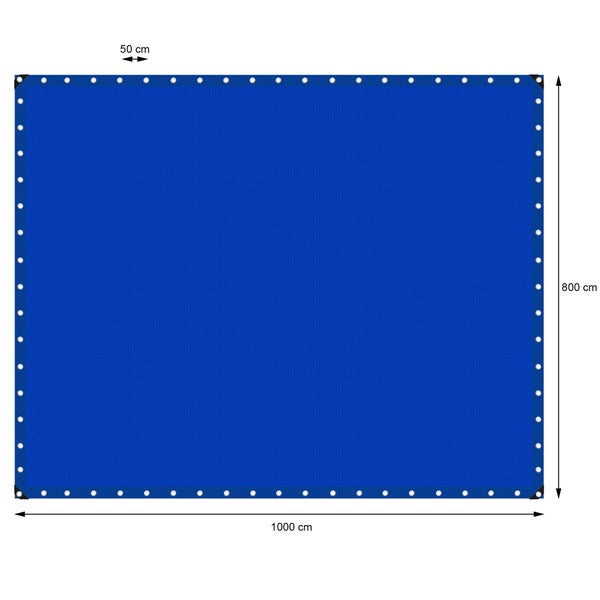 ECD Germany Abdeckplane Gewebeplane mit Ösen 8x10m 80m² 260g/m² Blau aus Polyethylen Schimmelresistent Wasserdicht Reißfest Schutzplane Bootsplane Gartenplane Holzplane Plane für Gartenmöbel Pool Auto