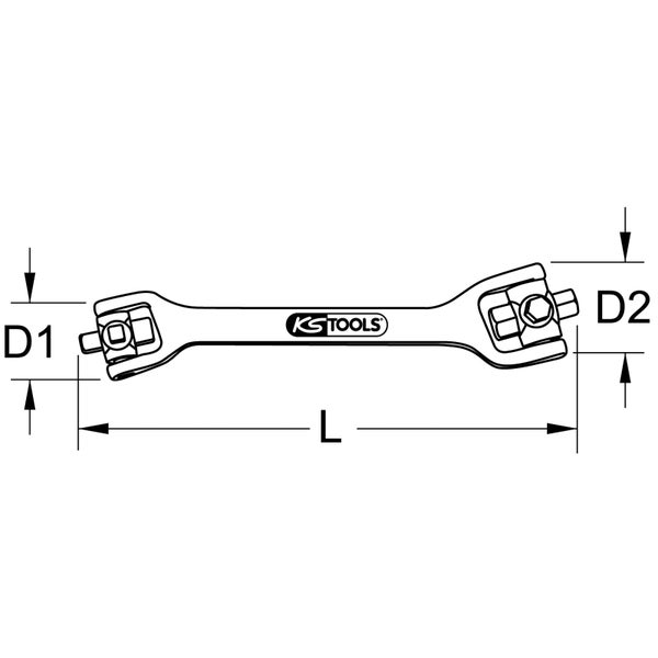 Mehrzweckschlüssel mit metrischen und zölligen Größen