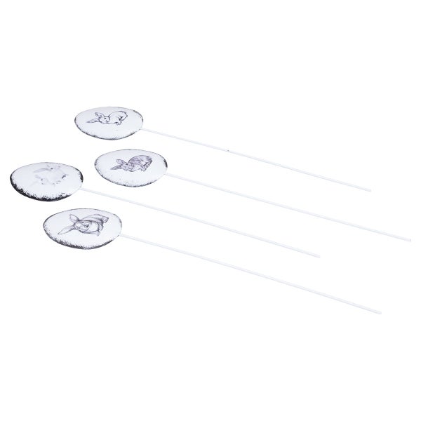 Dekorative Hasenfiguren für den Garten auf Stäben