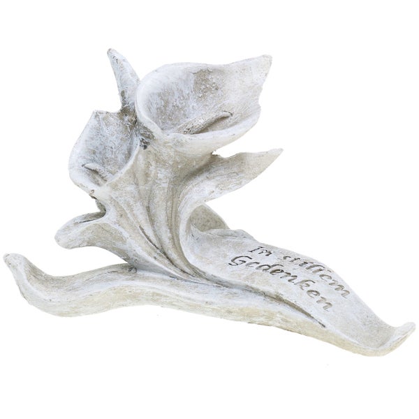 Dekofigur Kalla mit Inschrift 'In stillem Gedenken'