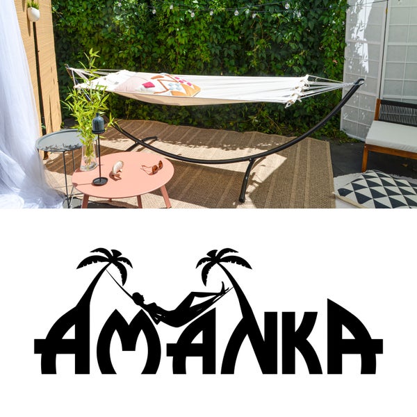 AMANKA Hängematte mit Gestell - 300x100 Garten Liege - Outdoor Indoor Hängemattengestell aus Metall
